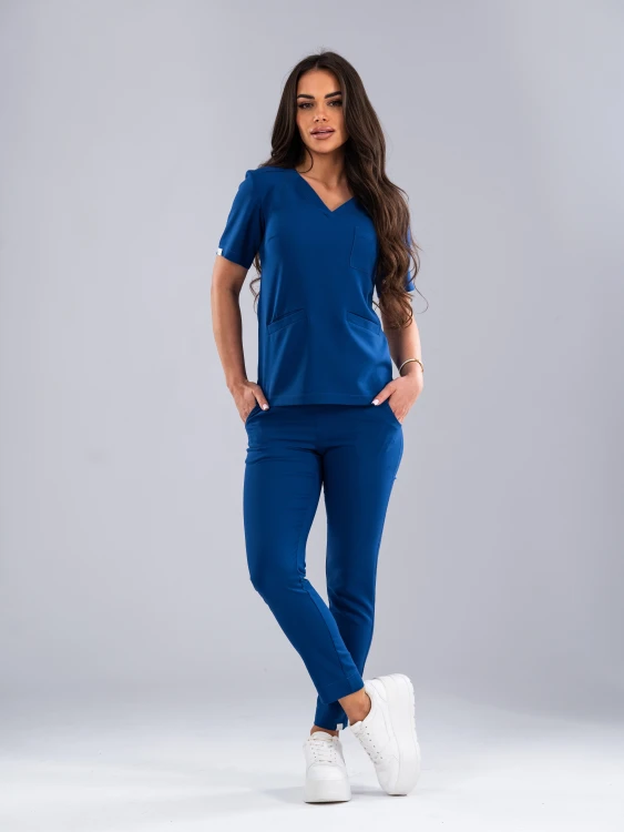 Spodnie medyczne damskie scrubs PROSTE ROYAL BLUE