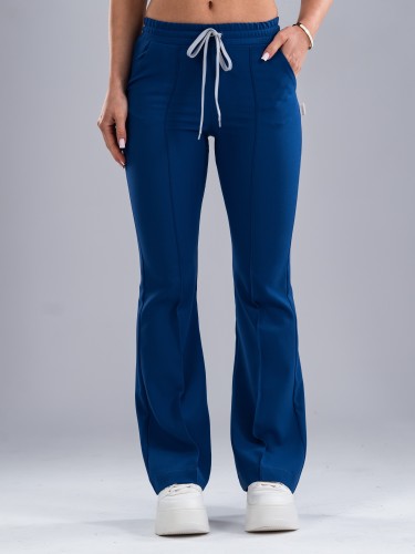 Spodnie medyczne damskie scrubs DZWONY ROYAL BLUE