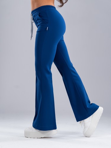 Spodnie medyczne damskie scrubs DZWONY ROYAL BLUE