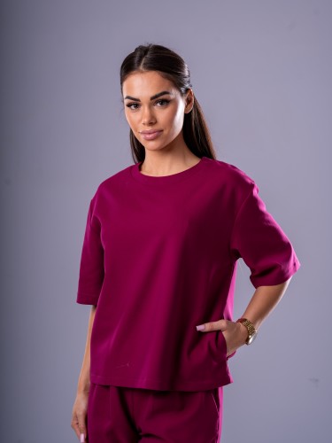 Bluza medyczna damska scrubs BASIC PRO RUBIN