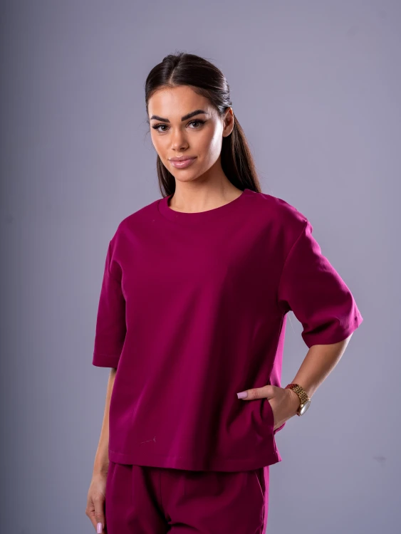 Bluza medyczna damska scrubs BASIC PRO RUBIN