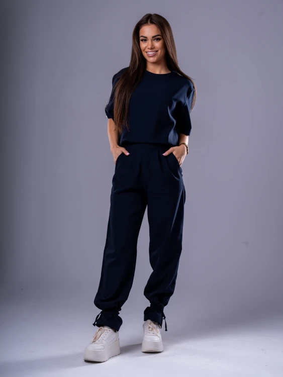 Spodnie medyczne damskie scrubs BASIC PRO GRANAT