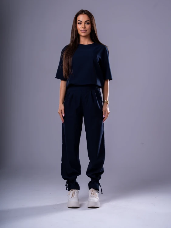 Spodnie medyczne damskie scrubs BASIC PRO GRANAT