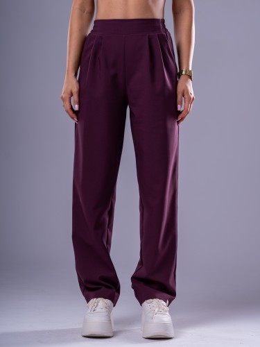 Spodnie medyczne damskie scrubs BASIC PRO ŚLIWKA W CZEKOLADZIE
