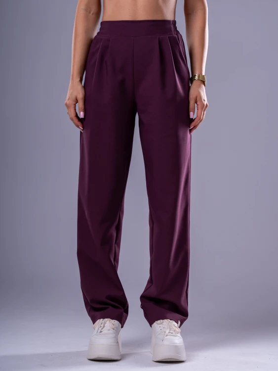 Spodnie medyczne damskie scrubs BASIC PRO ŚLIWKA W CZEKOLADZIE