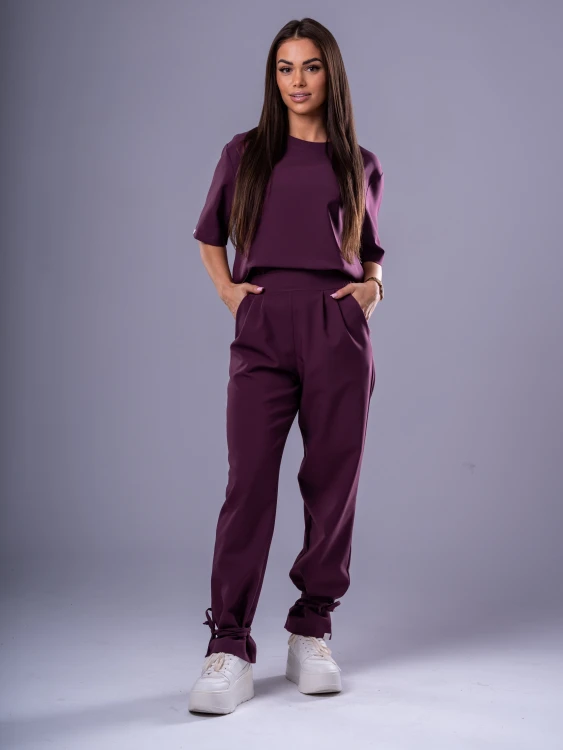 Bluza medyczna damska scrubs BASIC PRO ŚLIWKA W CZEKOLADZIE