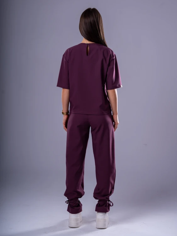 Bluza medyczna damska scrubs BASIC PRO ŚLIWKA W CZEKOLADZIE