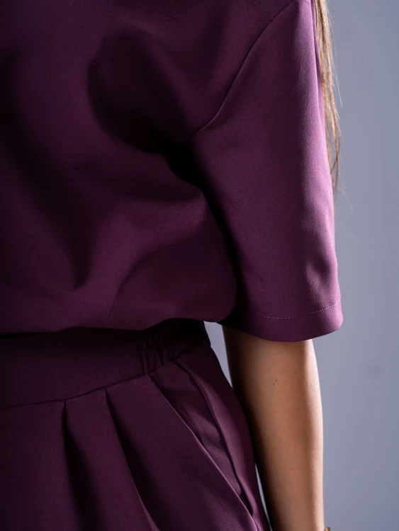 Bluza medyczna damska scrubs BASIC PRO ŚLIWKA W CZEKOLADZIE