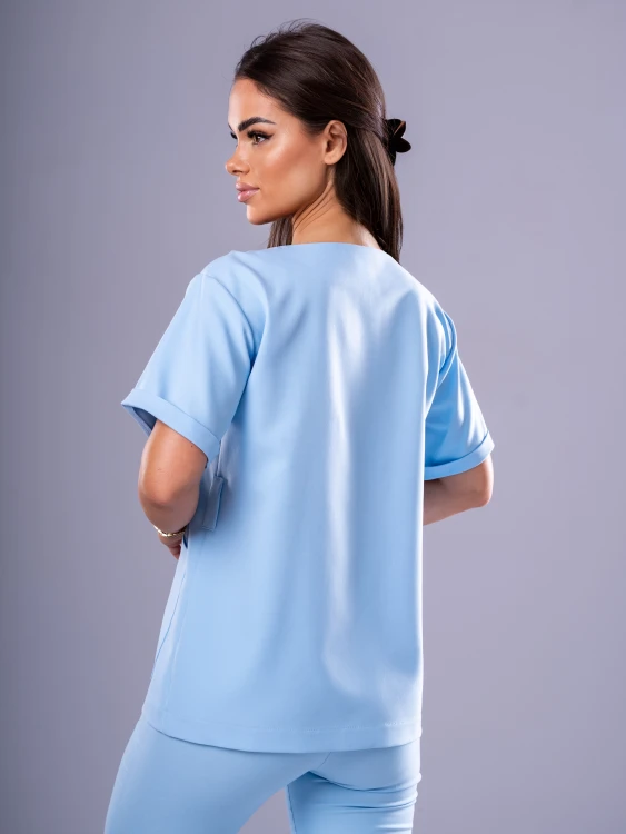 Bluza medyczna damska scrubs KIMONO SKY BLUE