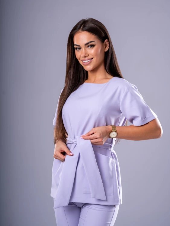 Bluza medyczna damska scrubs KIMONO LILA