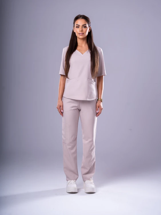Spodnie medyczne damskie scrubs COMFY COLD NUDE