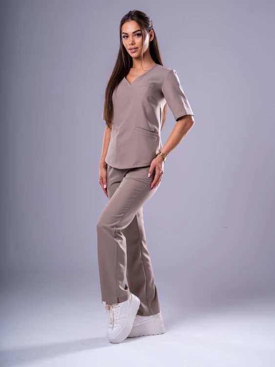 Bluza medyczna damska scrubs ACTIVE MOKKA