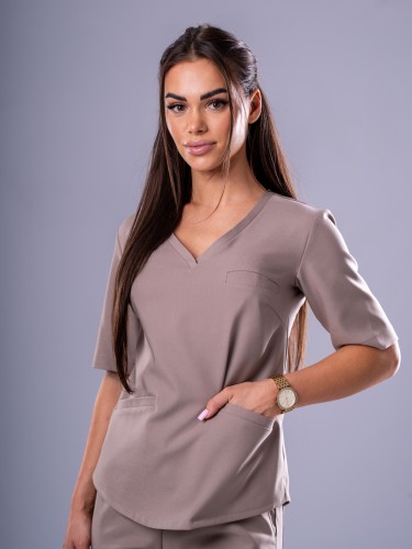 Bluza medyczna damska scrubs ACTIVE MOKKA