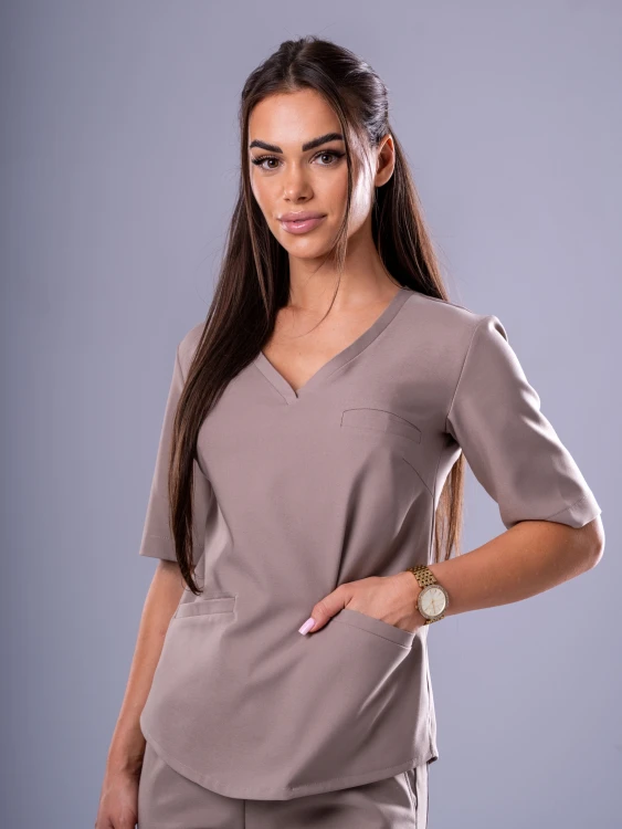 Bluza medyczna damska scrubs ACTIVE MOKKA