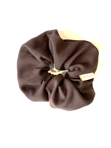 Scrunchie CZEKOLADA gumka do włosów brązowa