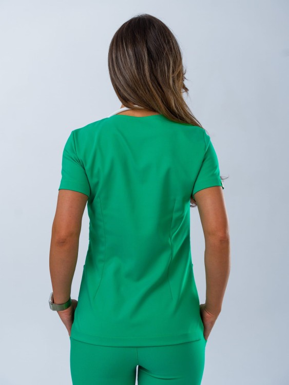 Bluza medyczna damska scrubs Slim Green Joy, zielona
