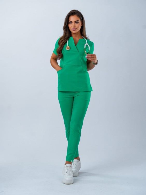 Bluza medyczna damska scrubs Slim Green Joy, zielona